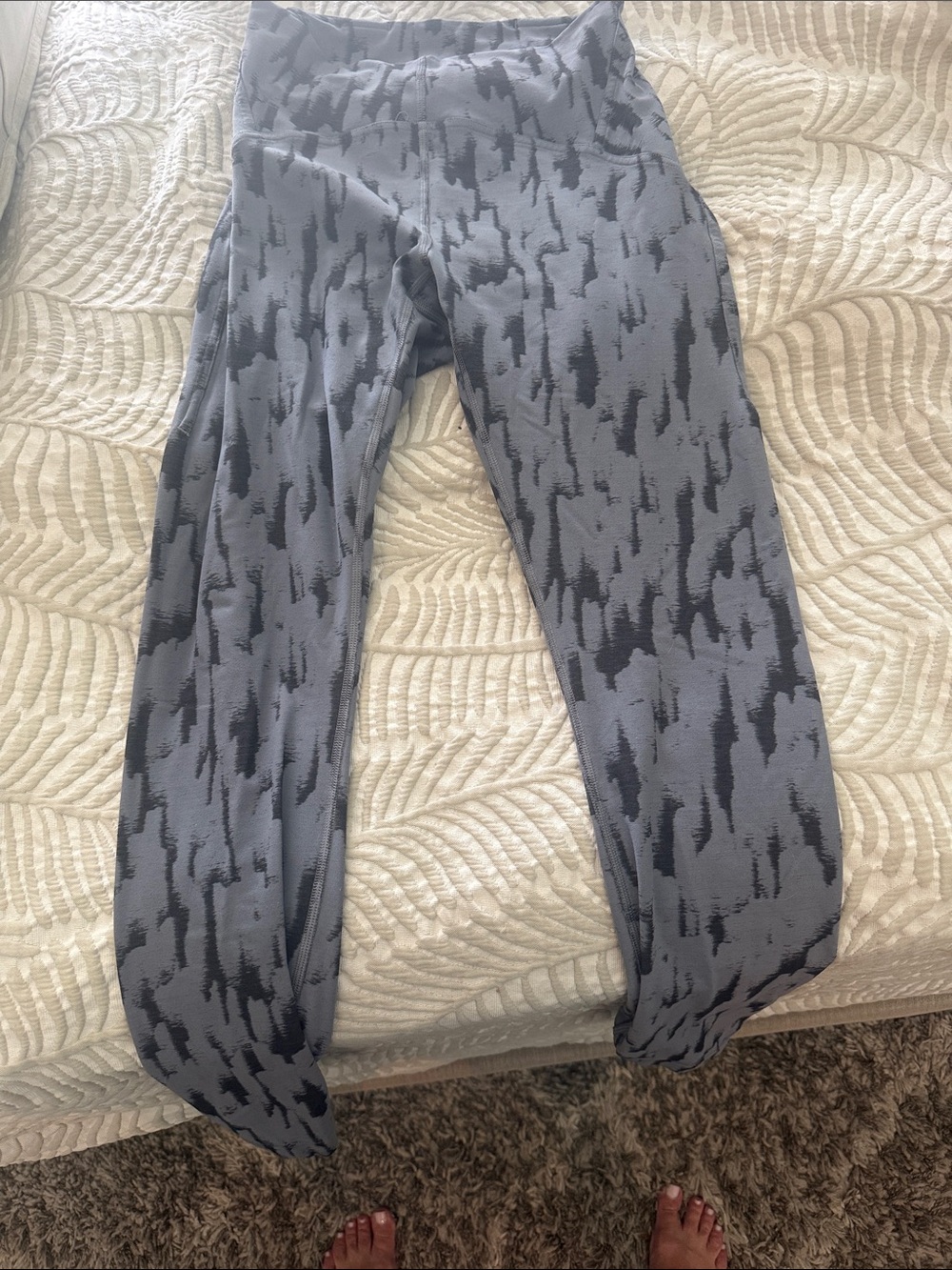 lululemon athletica Gray Printed High-Rise Leggings